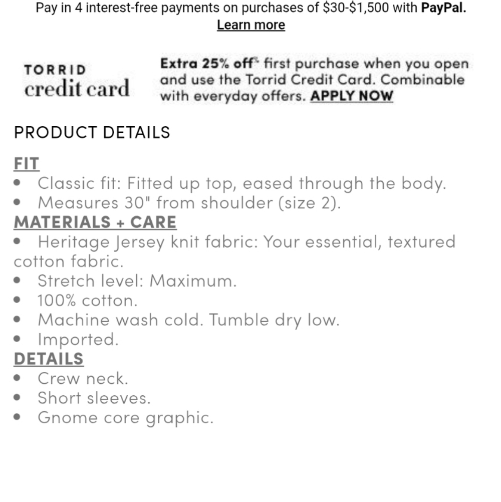 Torrid Gnome Core Classic Tee - Picture 3 of 3